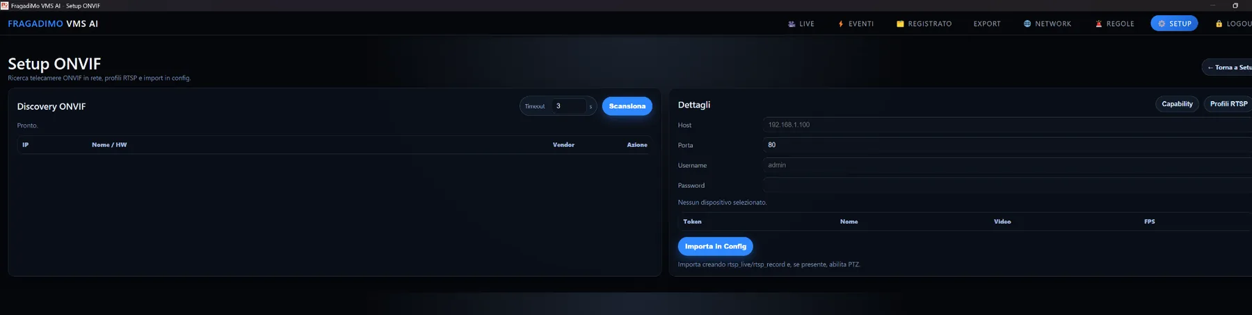 Setup ONVIF